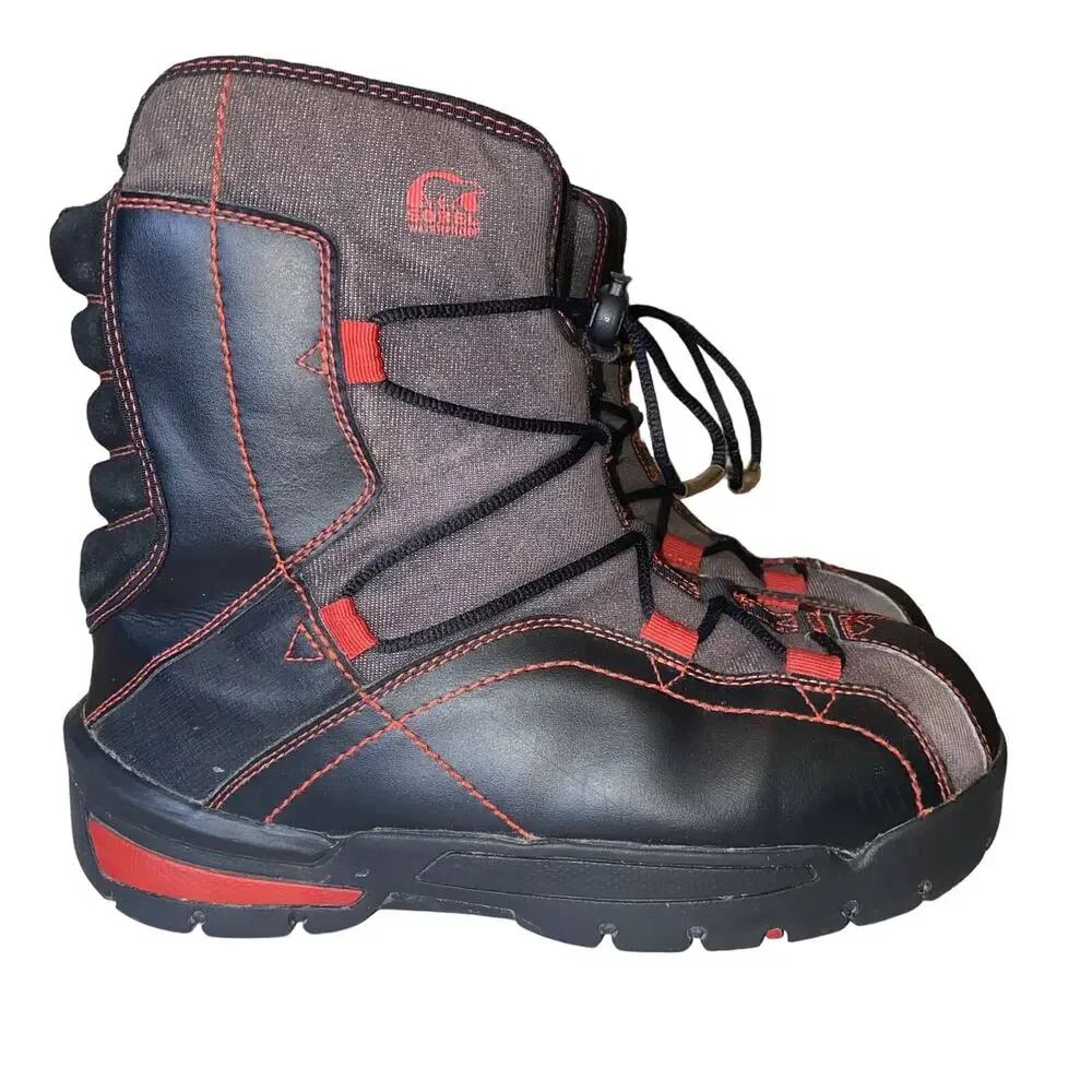 Sorel Mens Sneaky Pete Winter Boots Black Leather Lace Up Waterproof 7